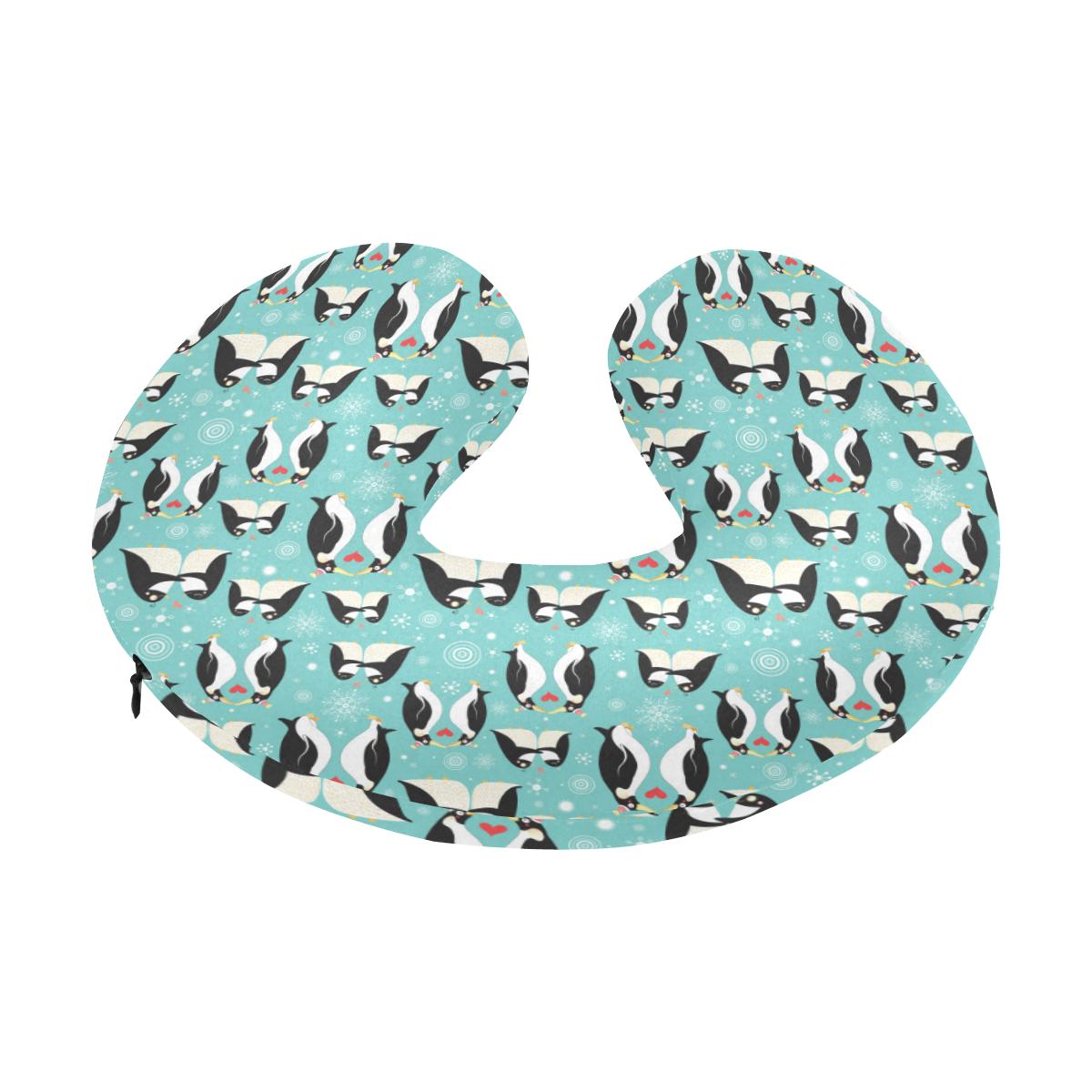 Penguin Love Print U-Shaped Travel Neck Pillow-JTAMIGO.COM