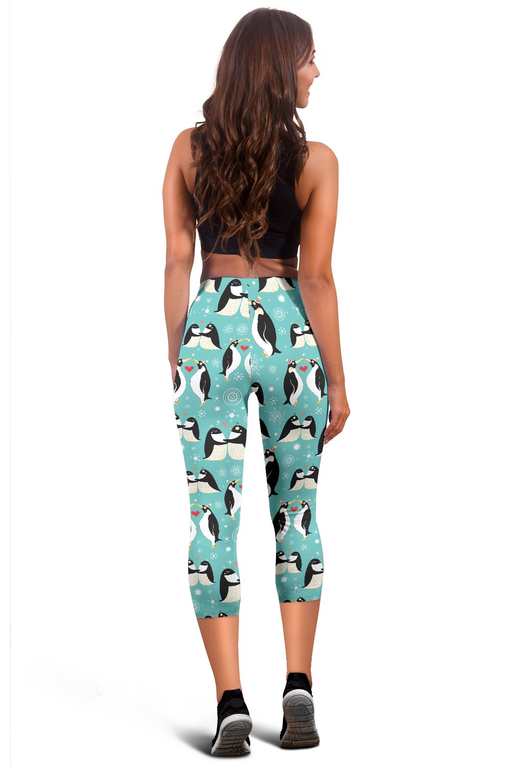 Penguin Love Print Women Capris