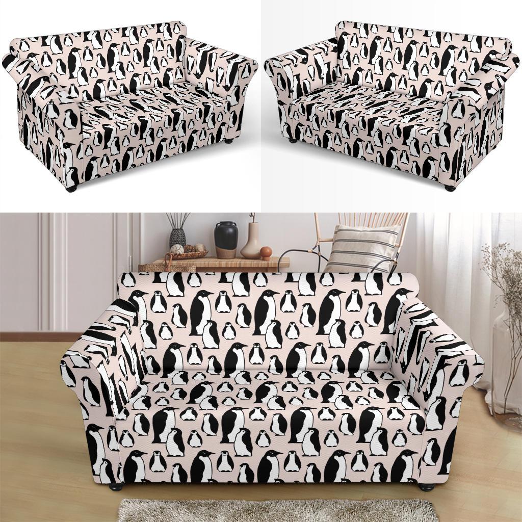 Penguin Themed Loveseat Slipcover-JTAMIGO.COM