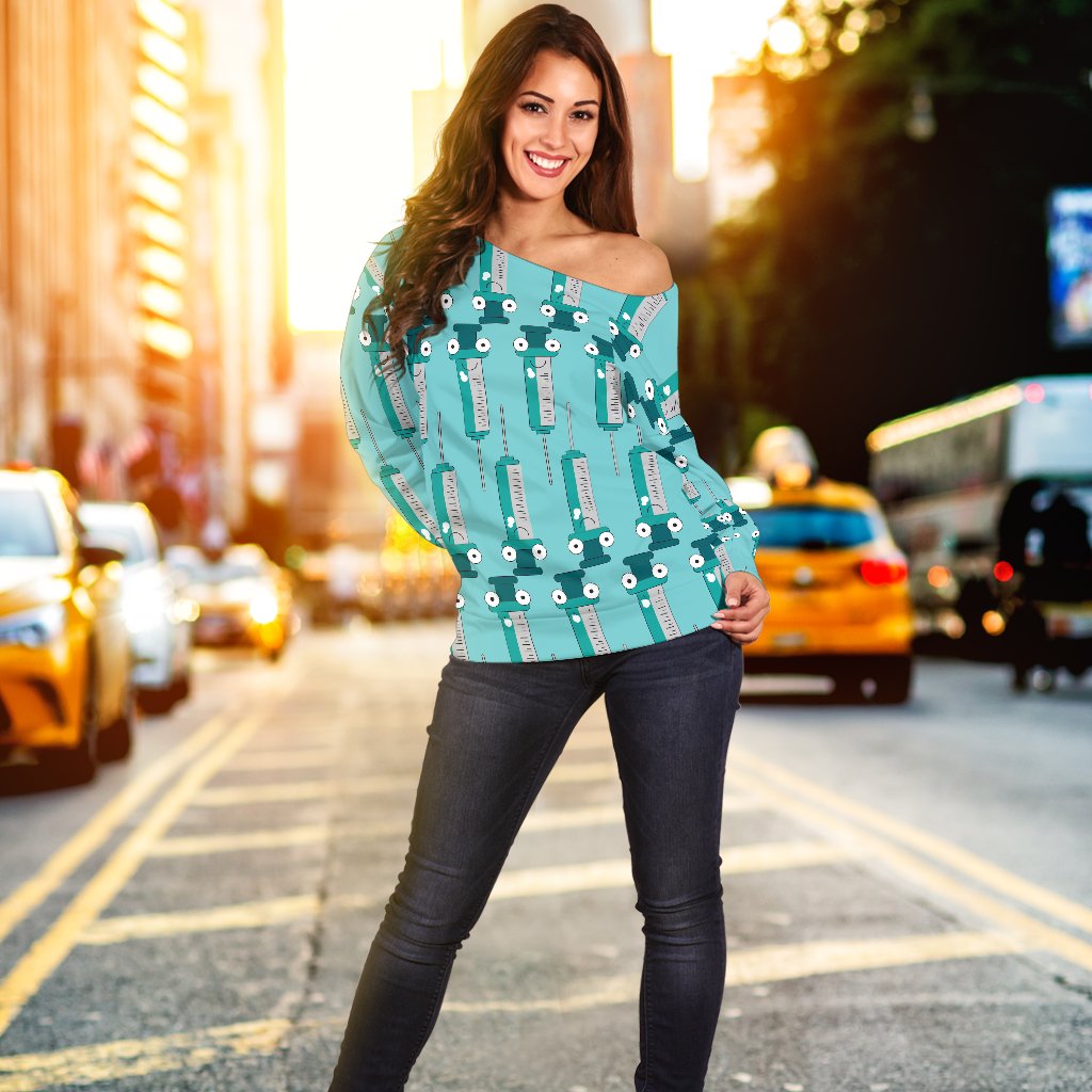 Phlebotomist Concept Design Off Shoulder Sweatshirt