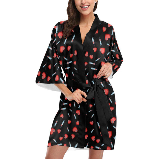 Phlebotomist Medical Concept Women Short Kimono Robe