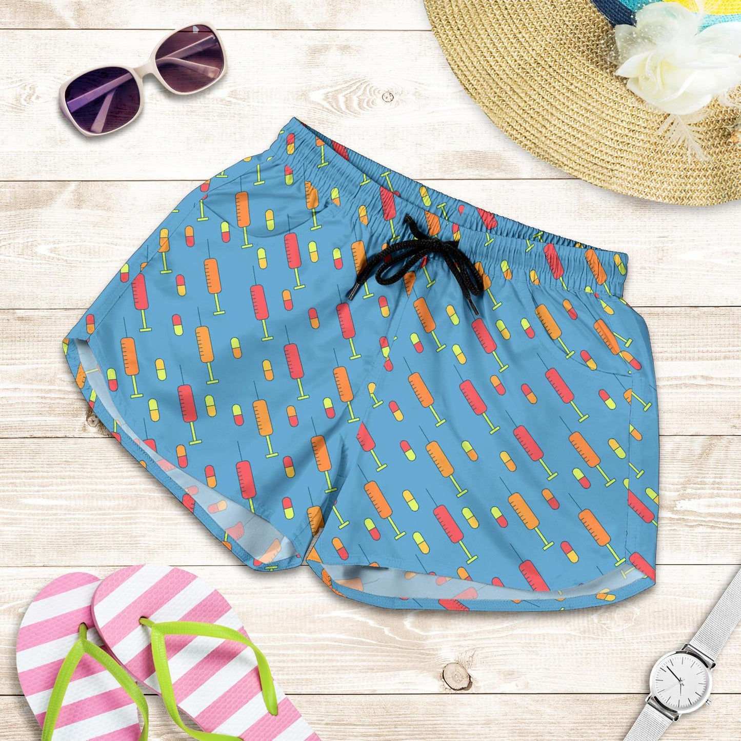 Phlebotomist Medical Pattern Women Shorts-JTAMIGO.COM