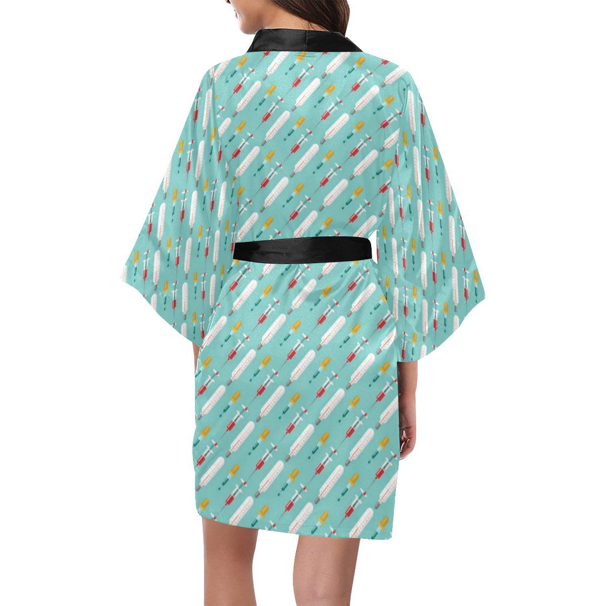 Phlebotomist Medical Print Women Short Kimono Robe