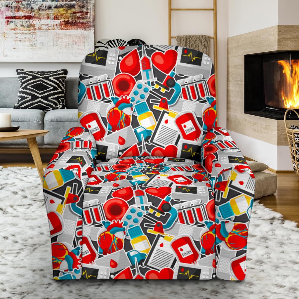 Phlebotomist Medical Themed Single Sofa Slipcover -JTAMIGO.COM