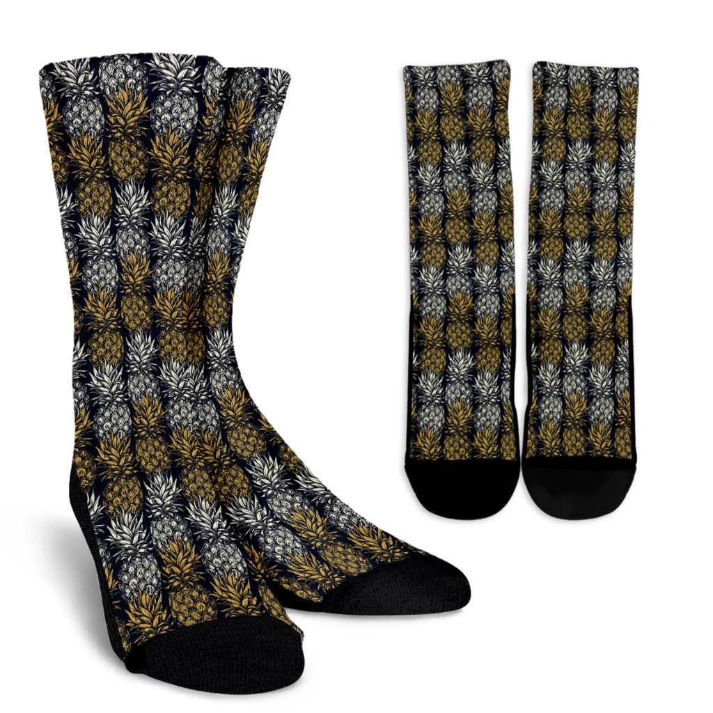 Pineapple Print Design Pattern Crew Socks