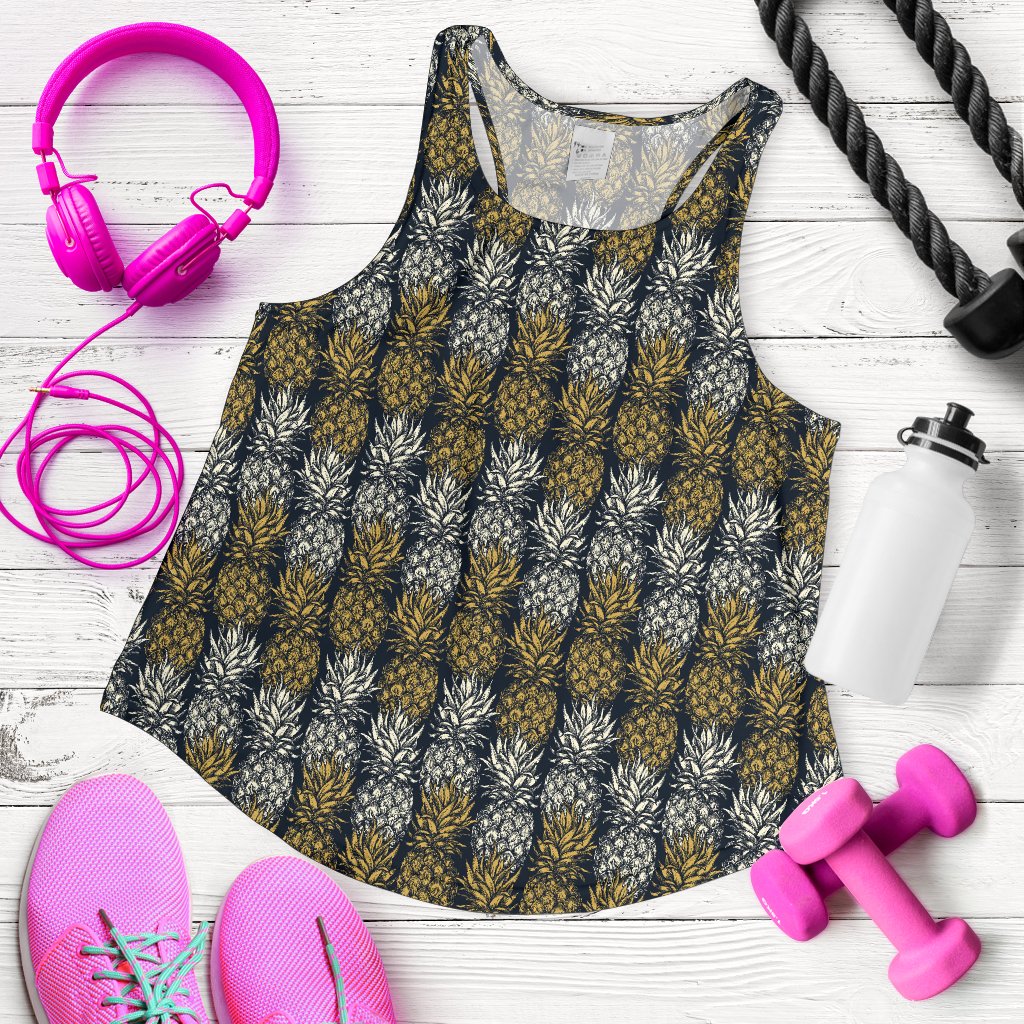 Pineapple Print Design Pattern Women Racerback Tank Top