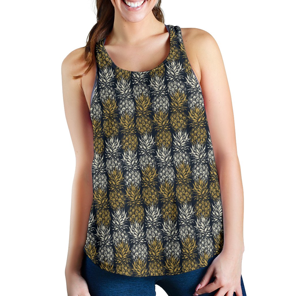 Pineapple Print Design Pattern Women Racerback Tank Top