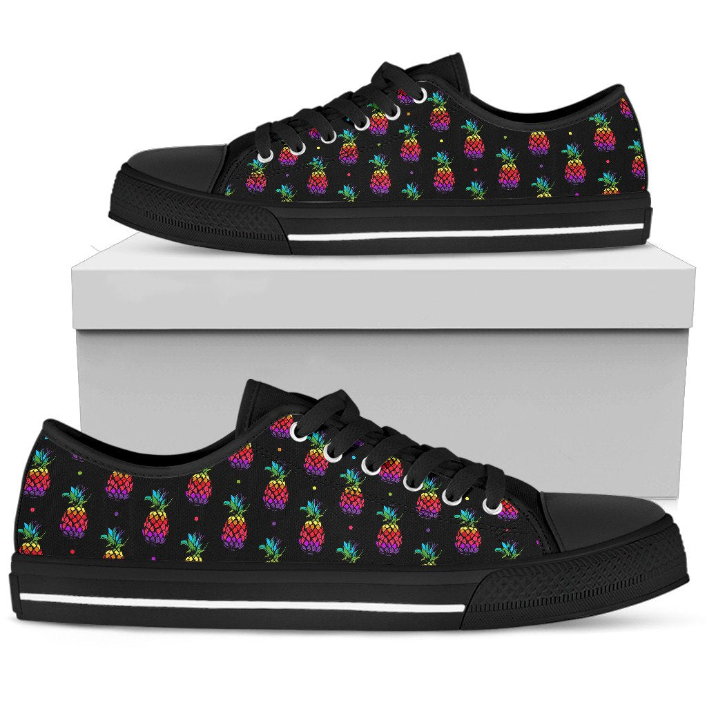 Pineapple Rainbow Dot Print Women Low Top Shoes-JTAMIGO.COM