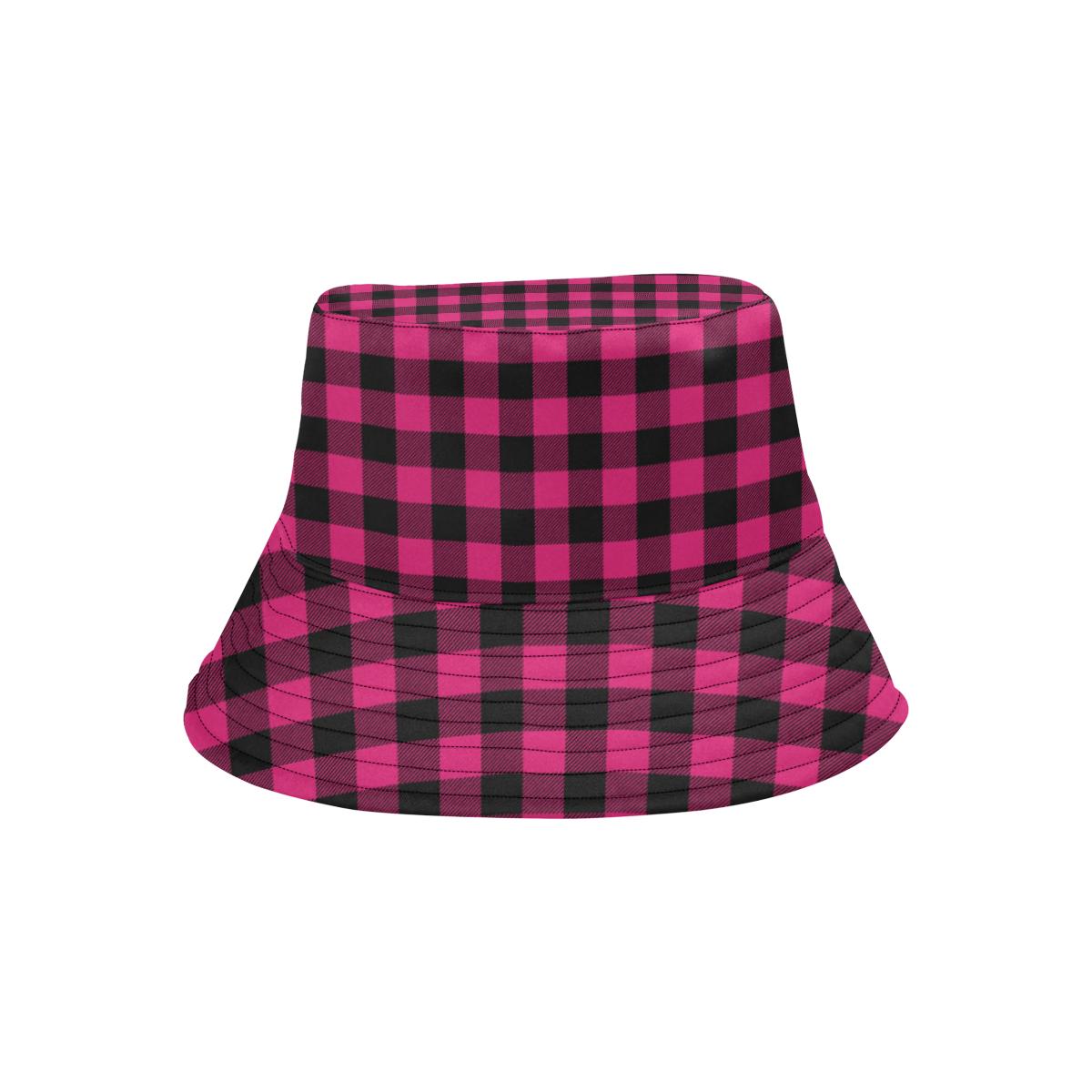 Pink Tartan Plaid Pattern Unisex Bucket Hat