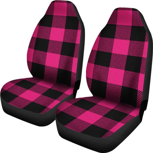 Pink Tartan Plaid Pattern Universal Fit Car Seat Covers