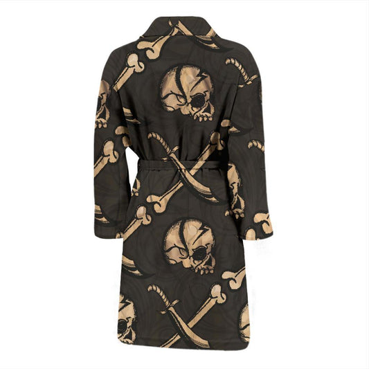 Pirate Pattern Print Design A03 Men Bathrobe-JORJUNE.COM