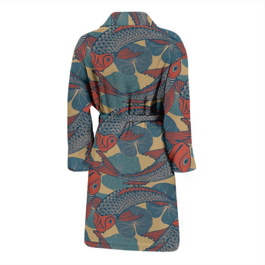 Pisces Pattern Print Design A01 Men Bathrobe-JORJUNE.COM