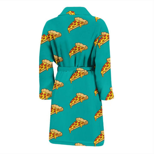Pizza Pattern Print Design A03 Men Bathrobe-JORJUNE.COM