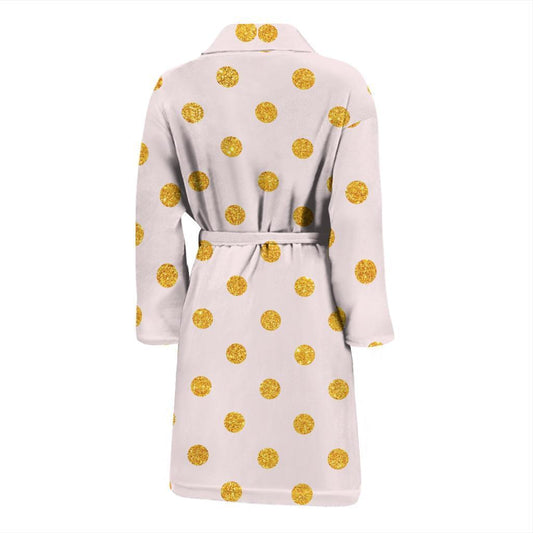 Polka Dot Gold Pink Pattern Print Design 01 Men Bathrobe-JORJUNE.COM