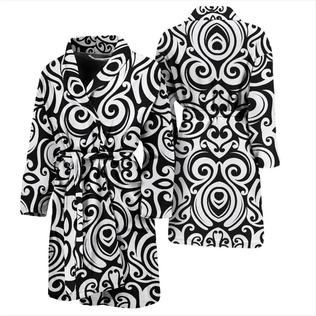 Polynesian Tattoo Pattern Men Bath Robe-JTAMIGO.COM