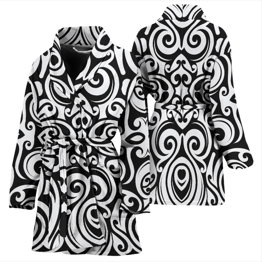 Polynesian Tattoo Pattern Women Bath Robe-JTAMIGO.COM