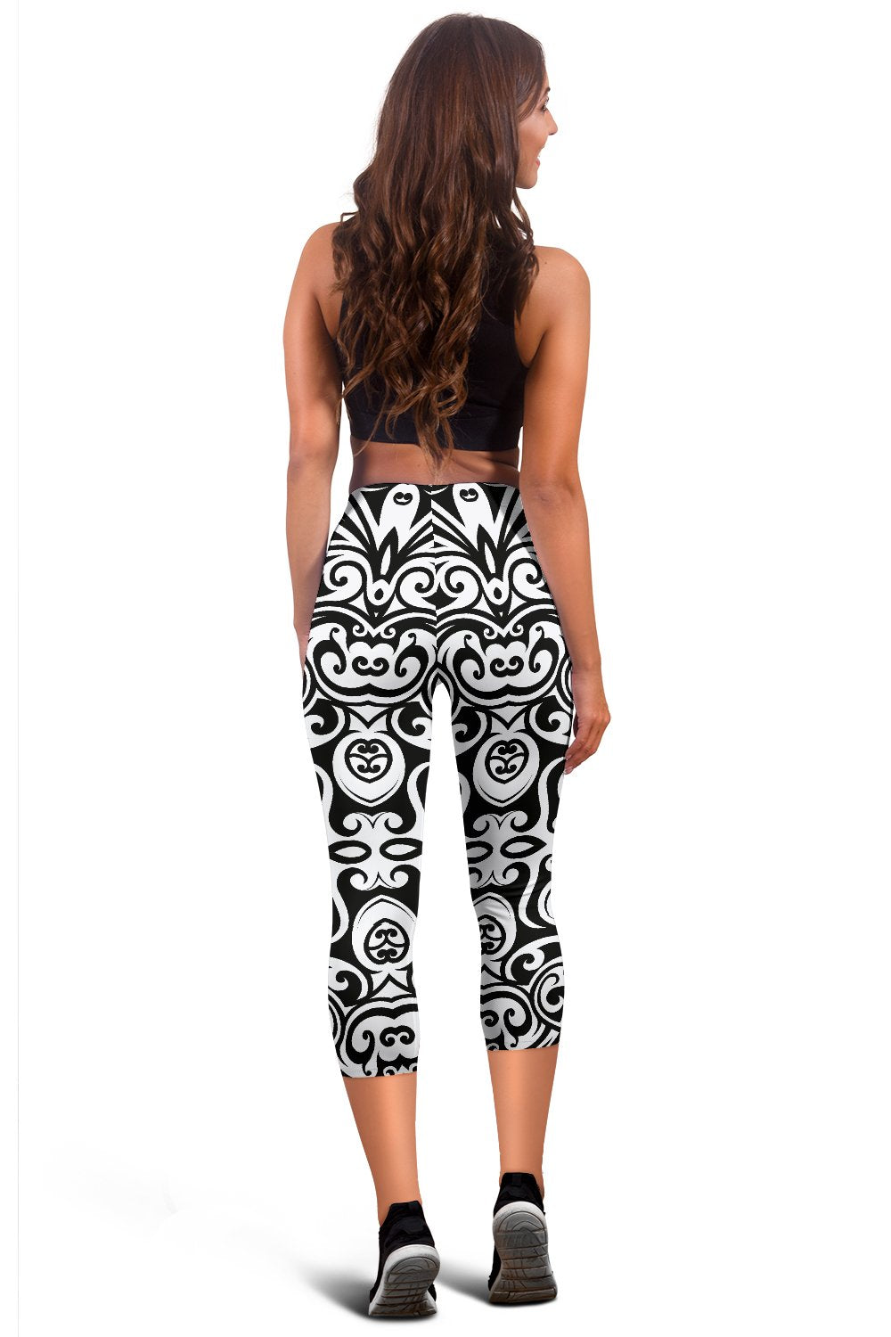 Polynesian Tattoo Pattern Women Capris