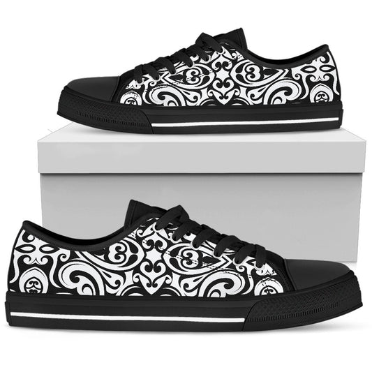 Polynesian Tattoo Pattern Women Low Top Shoes-JTAMIGO.COM