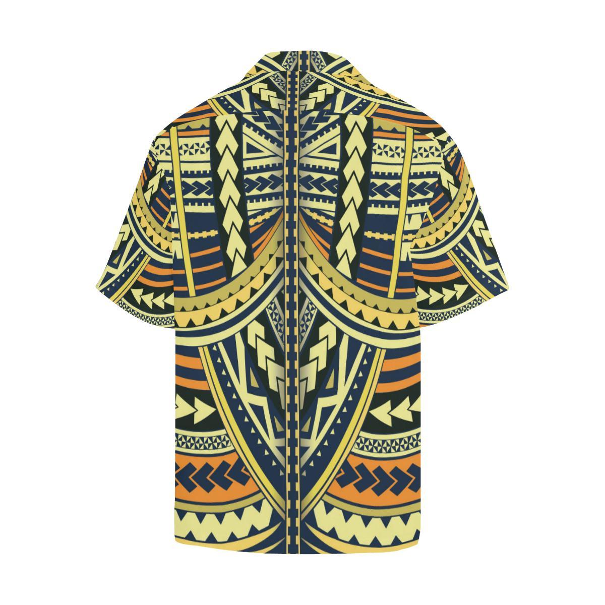 Polynesian Tattoo Print Men Aloha Hawaiian Shirt