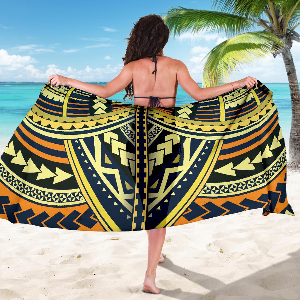 Polynesian Tattoo Print Sarong Pareo Wrap