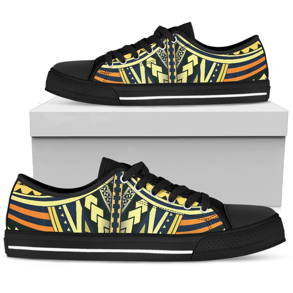 Polynesian Tattoo Print Women Low Top Shoes-JTAMIGO.COM