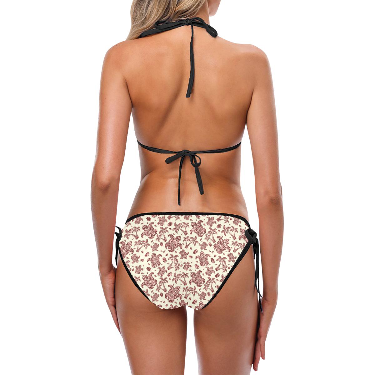 Polynesian Tattoo Turtle Themed Custom Bikini Swimsuit (Model S01)-JTAMIGO.COM