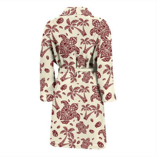 Polynesian Tattoo Turtle Themed Men Bath Robe-JTAMIGO.COM