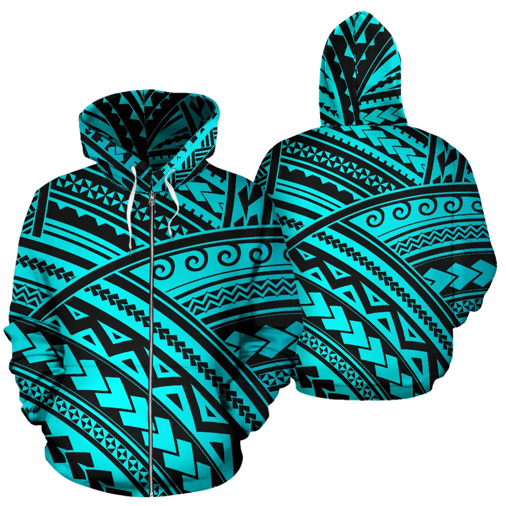 Polynesian Tribal Zip Up Hoodie