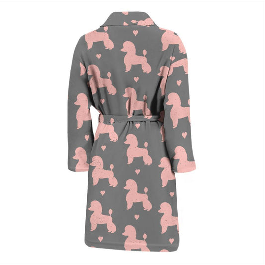 Poodle Pattern Print Design A02 Men Bathrobe-JORJUNE.COM