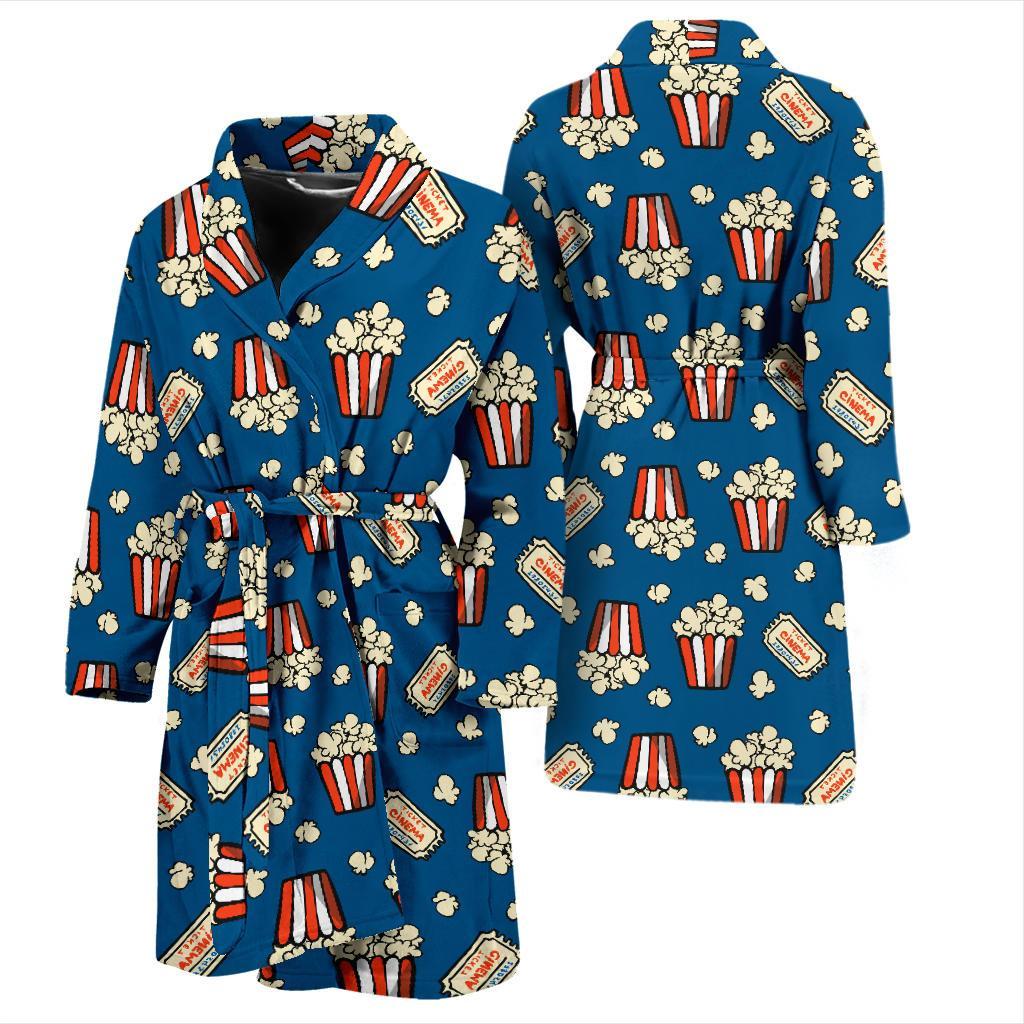 Popcorn Pattern Print Design A03 Men Bathrobe-JORJUNE.COM