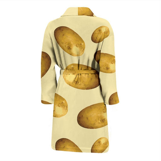 Potato Pattern Print Design A01 Men Bathrobe-JORJUNE.COM