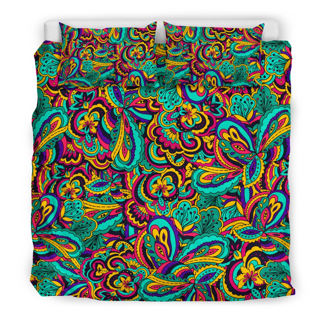 Psychedelic Trippy Floral Design Duvet Cover Bedding Set