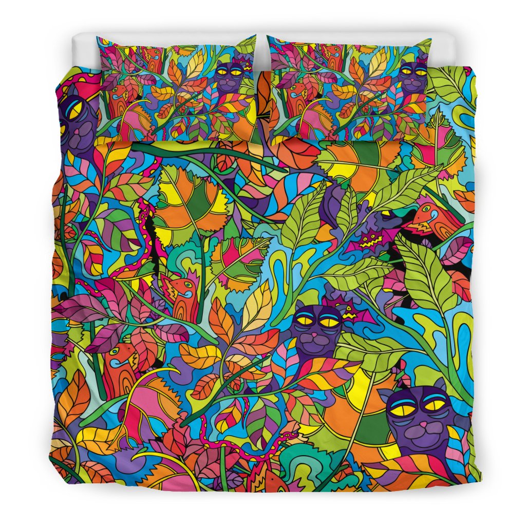 Psychedelic Trippy Flower Print Duvet Cover Bedding Set