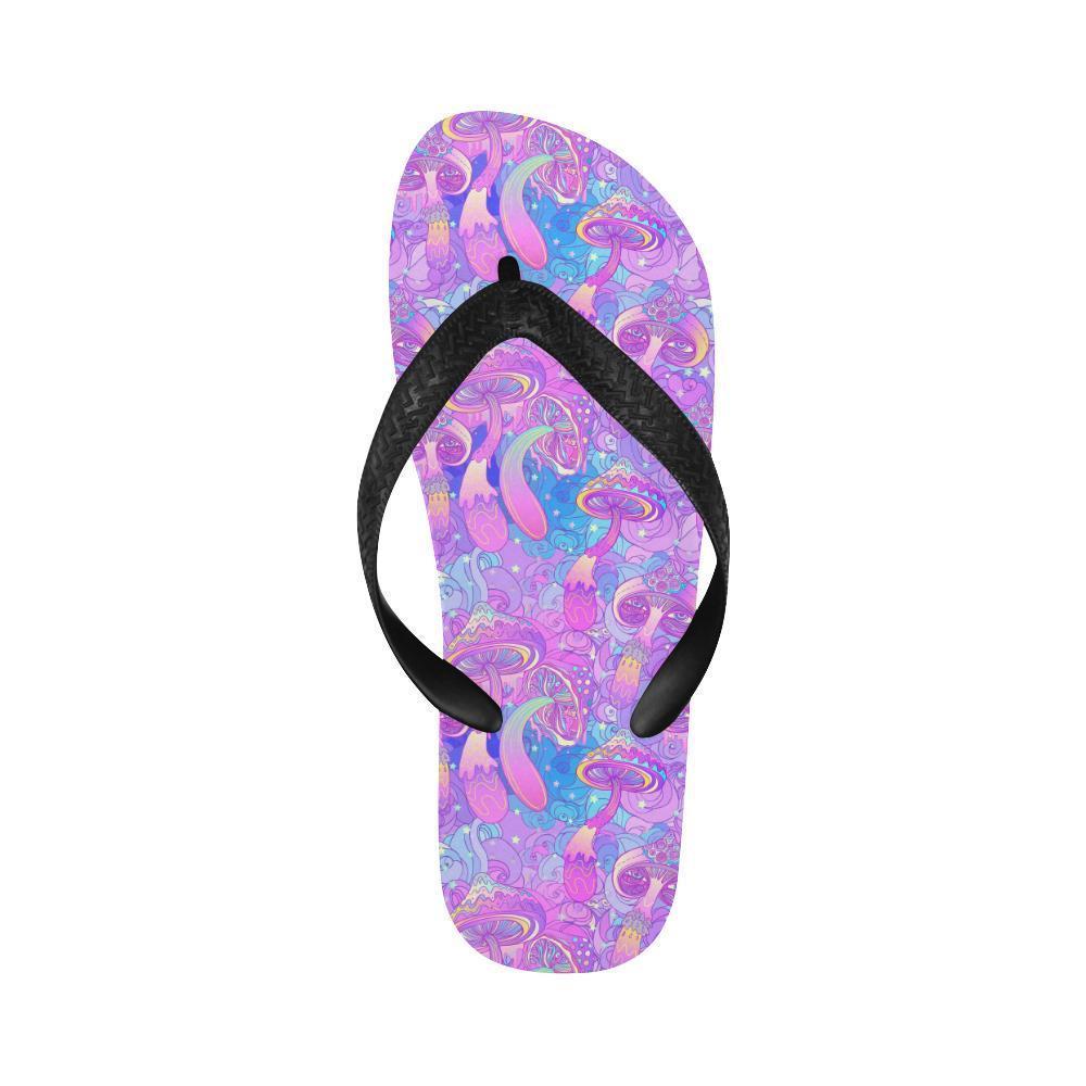 Psychedelic Trippy Mushroom Print Flip Flops-JTAMIGO.COM
