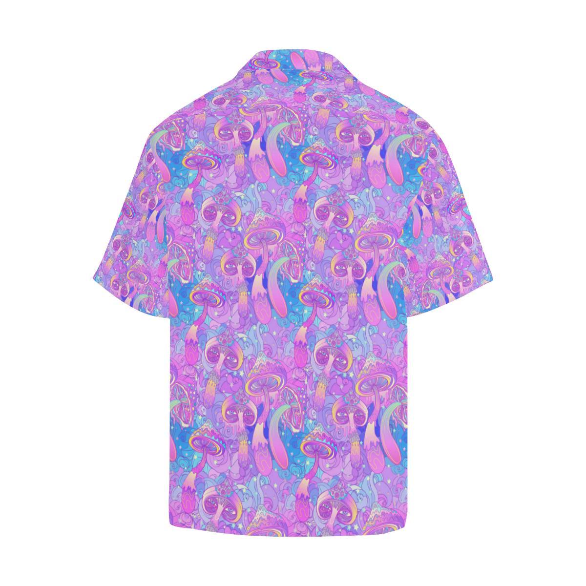 Psychedelic Trippy Mushroom Print Men Aloha Hawaiian Shirt