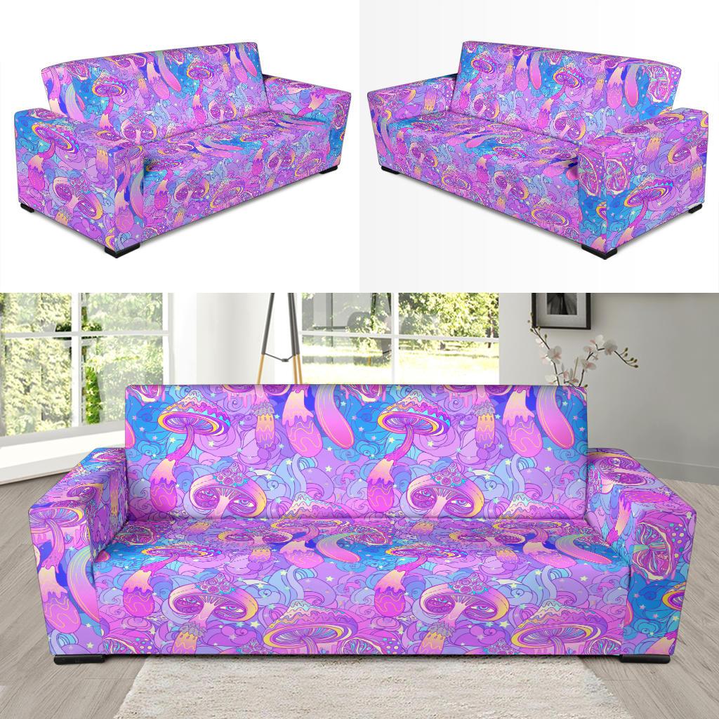 Psychedelic Trippy Mushroom Print Sofa Slipcover-JTAMIGO.COM