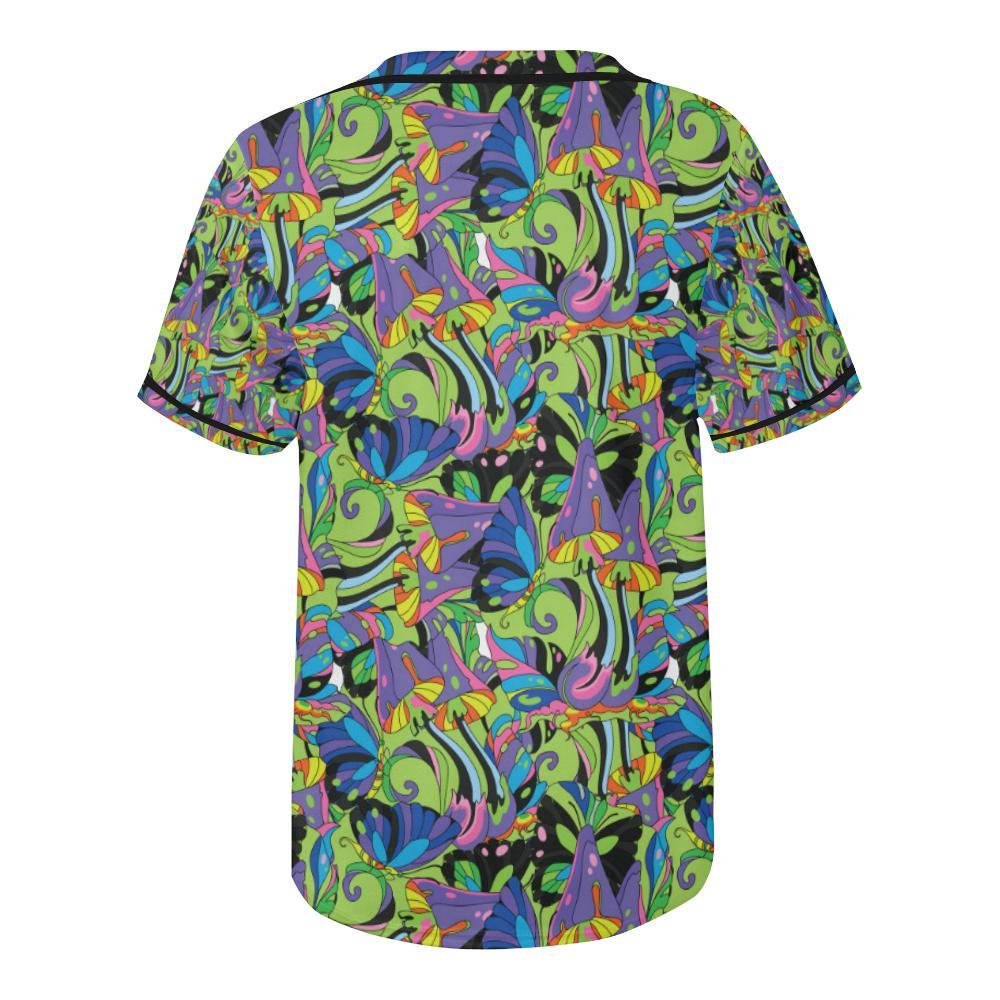 Psychedelic Trippy Mushroom Themed Baseball Jersey-JTAMIGO.COM