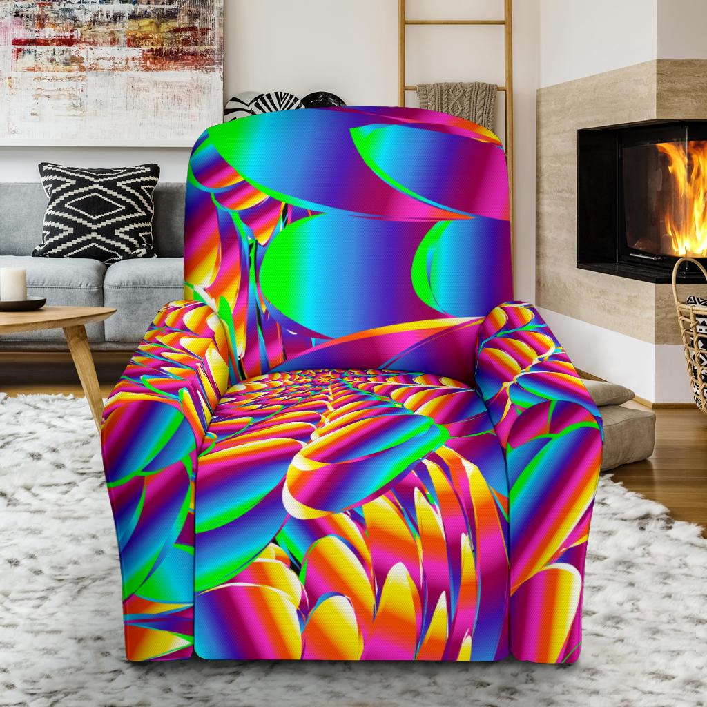 Psychedelic Trippy Pattern Single Sofa Slipcover -JTAMIGO.COM