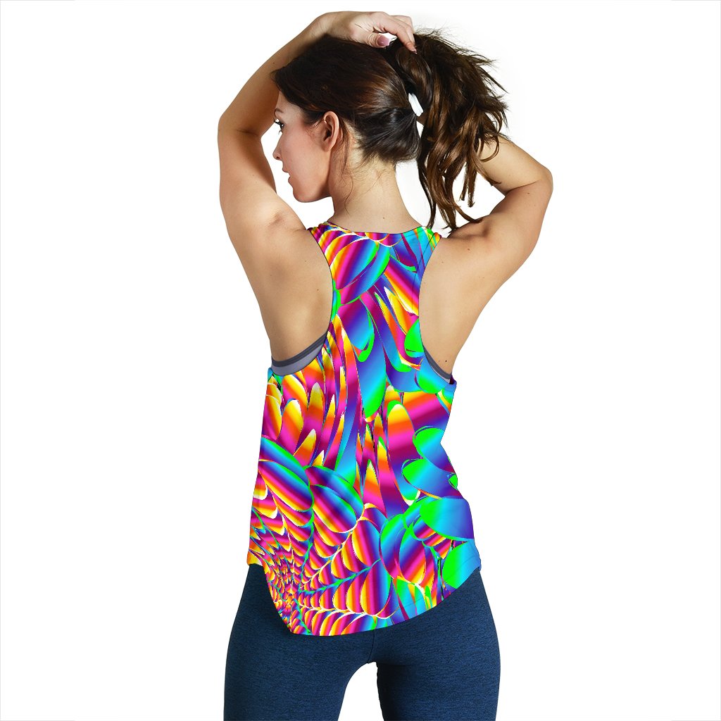 Psychedelic Trippy Pattern Women Racerback Tank Top