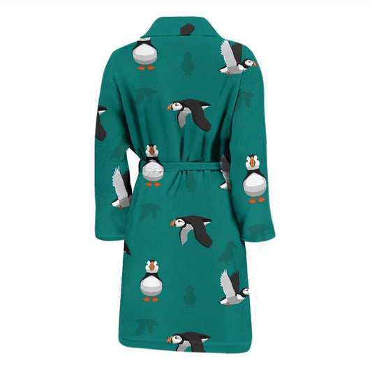 Puffin Pattern Print Design A02 Men Bathrobe-JORJUNE.COM