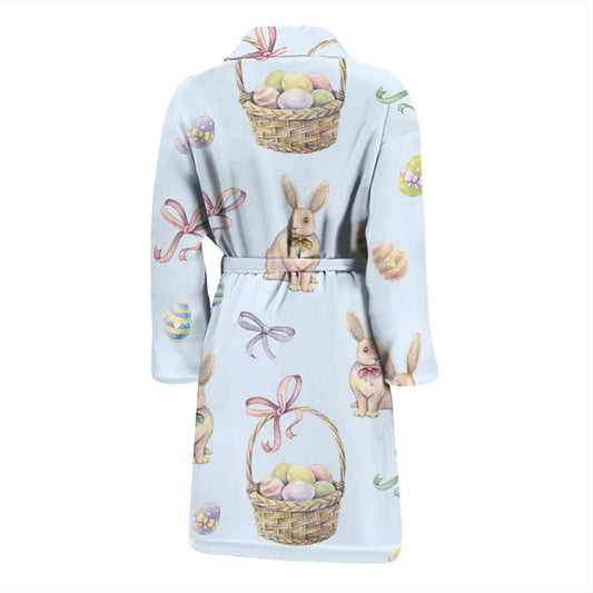 Rabbit Easter Eggs Pattern Print Design 03 Men Bathrobe-JORJUNE.COM