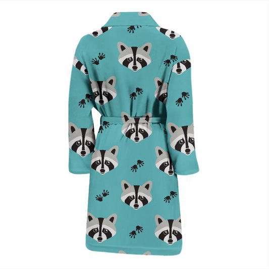 Raccoon Pattern Print Design A01 Men Bathrobe-JORJUNE.COM