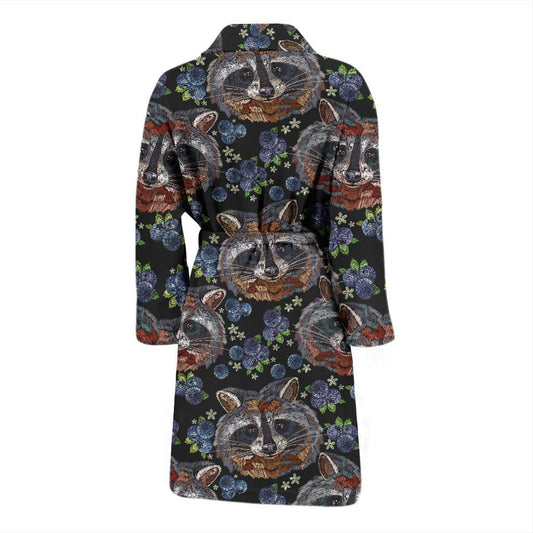 Raccoon Pattern Print Design A03 Men Bathrobe-JORJUNE.COM