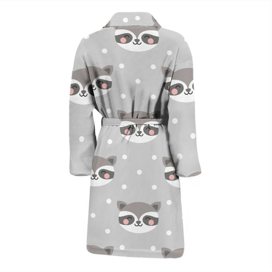 Raccoon Pattern Print Design A04 Men Bathrobe-JORJUNE.COM