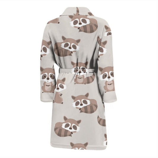 Raccoon Pattern Print Design A05 Men Bathrobe-JORJUNE.COM