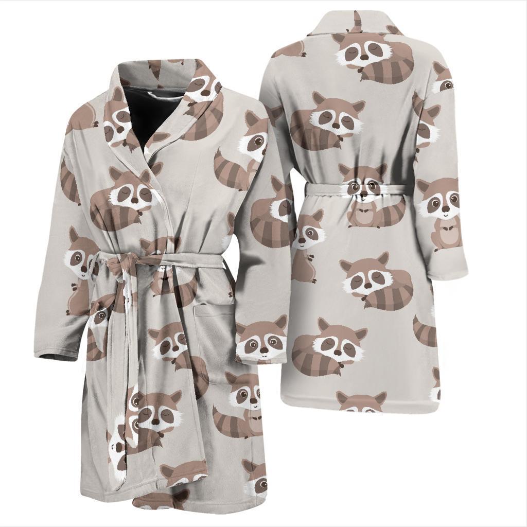 Raccoon Pattern Print Design A05 Men Bathrobe-JORJUNE.COM
