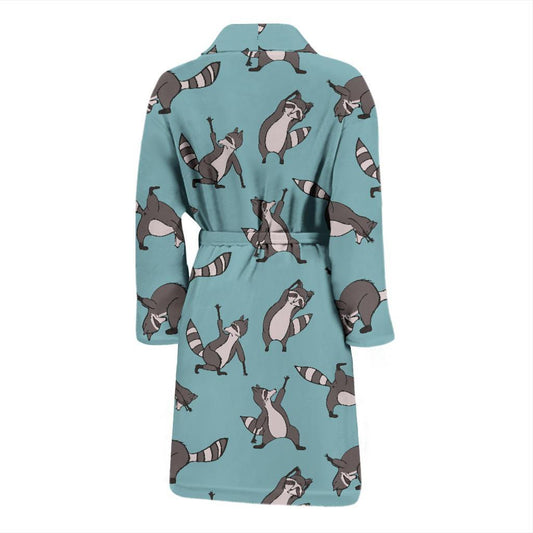 Raccoon Pattern Print Design A07 Men Bathrobe-JORJUNE.COM