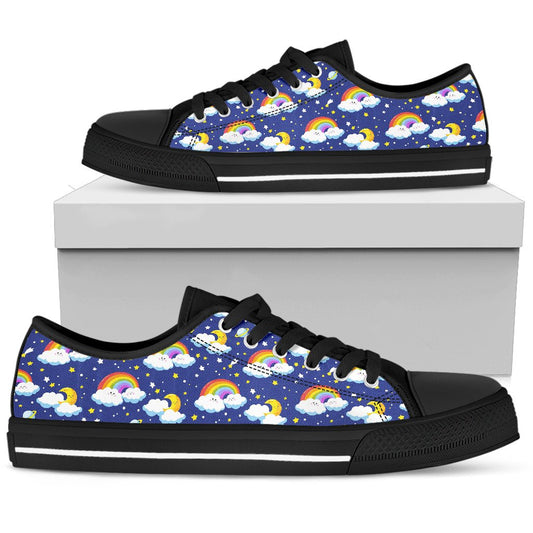 Rainbow Space Design Print Women Low Top Shoes-JTAMIGO.COM