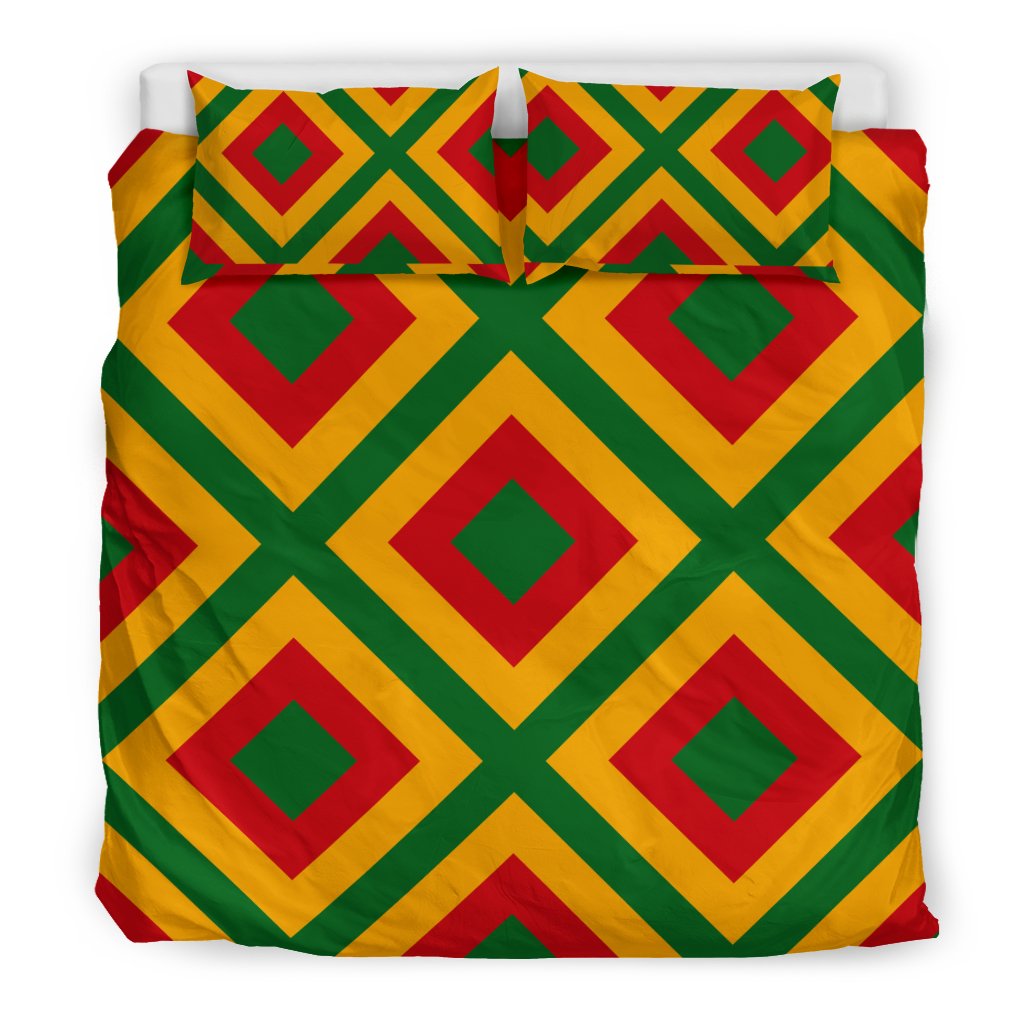 Rasta Reggae Color Cross Duvet Cover Bedding Set
