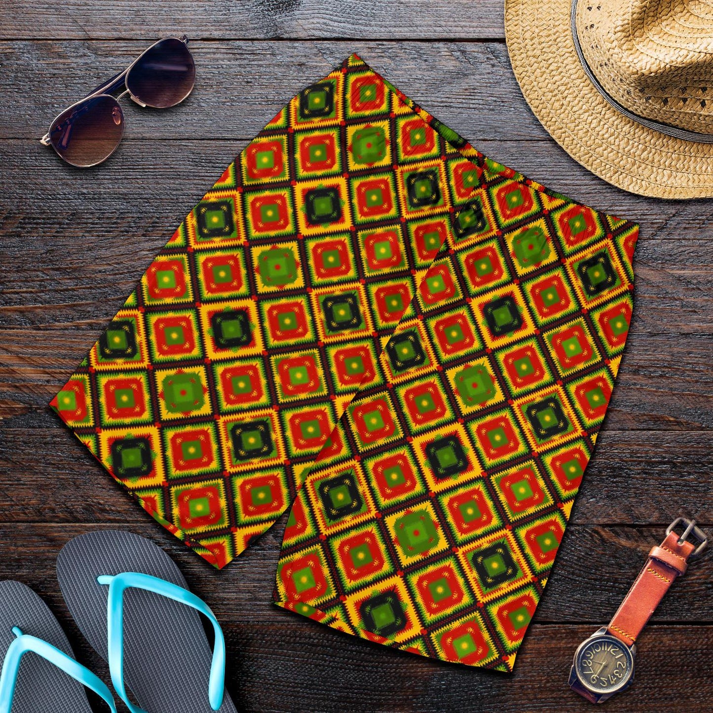 Rasta Reggae Color Pattern Mens Shorts-JTAMIGO.COM